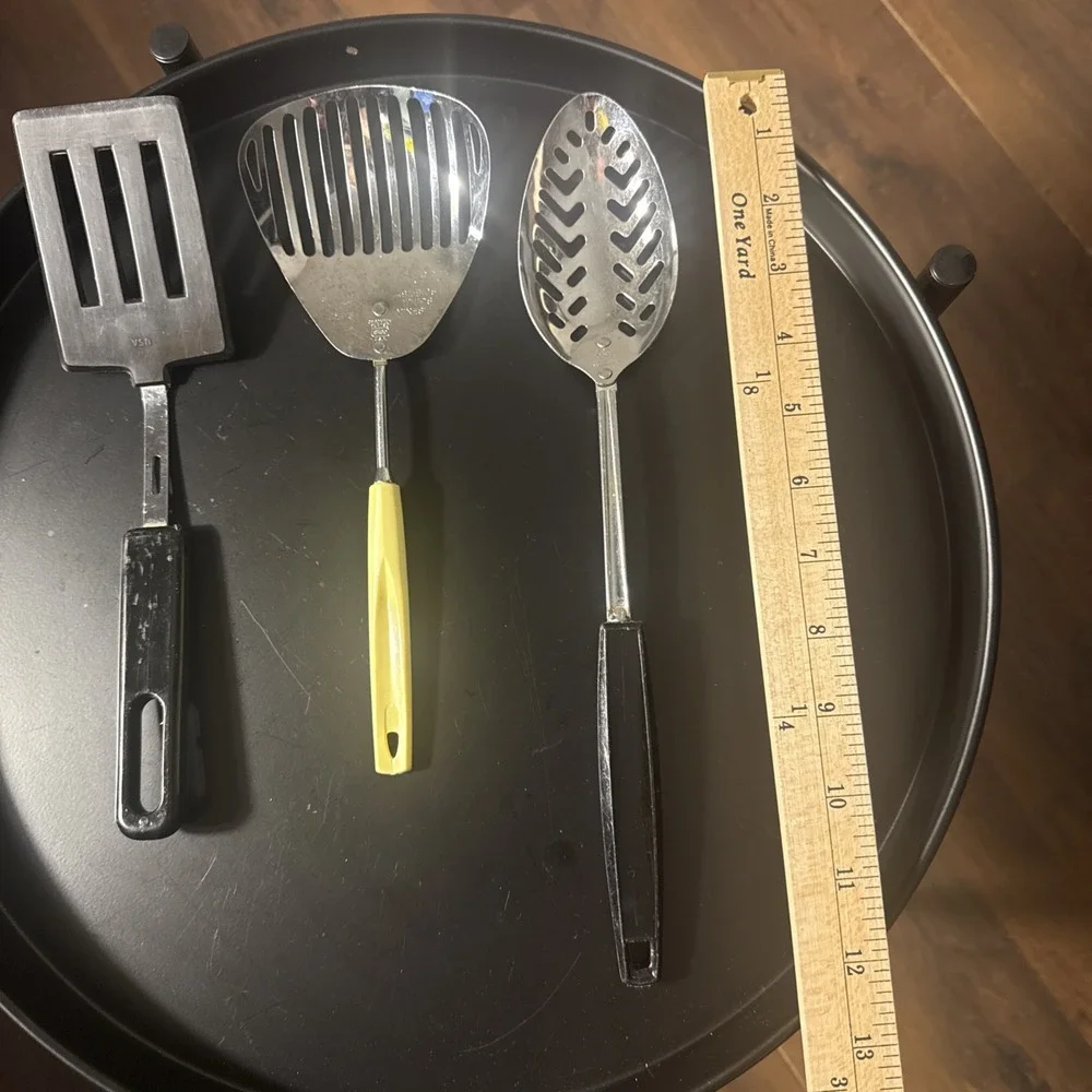 Vintage Ekco A&J Slotted Spatula‎ Skimmer Spoon Kitchamajig Utensil Lot 3 PC USA